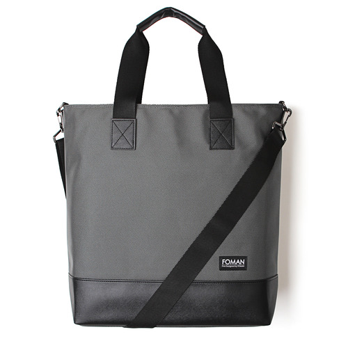 leather tote bag -gray-