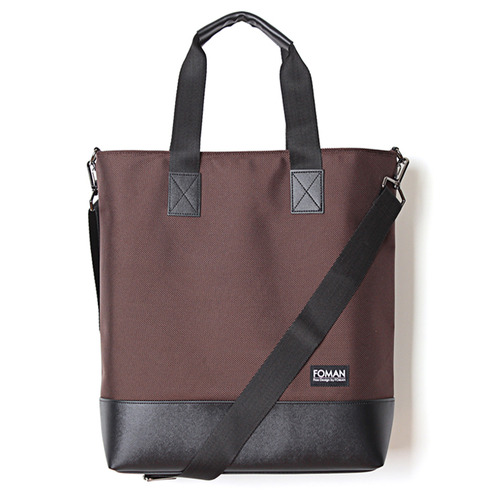 leather tote bag -brown-
